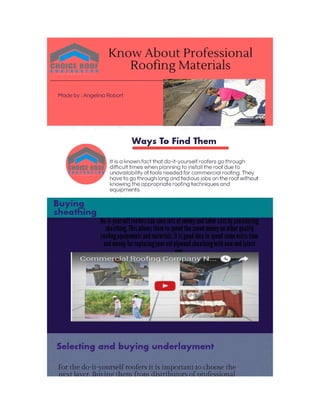 Know about professional roofing materials