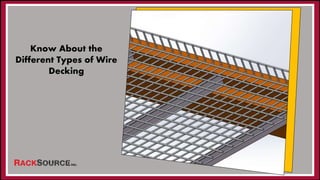 https://www.youtube.com/user/EMCLasVegas
Know About the
Different Types of Wire
Decking
 