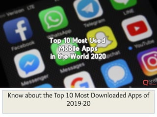 Know about the Top 10 Most Downloaded Apps of
2019-20
 