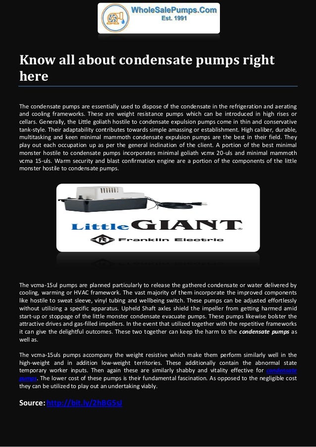Know all about condensate pumps right here