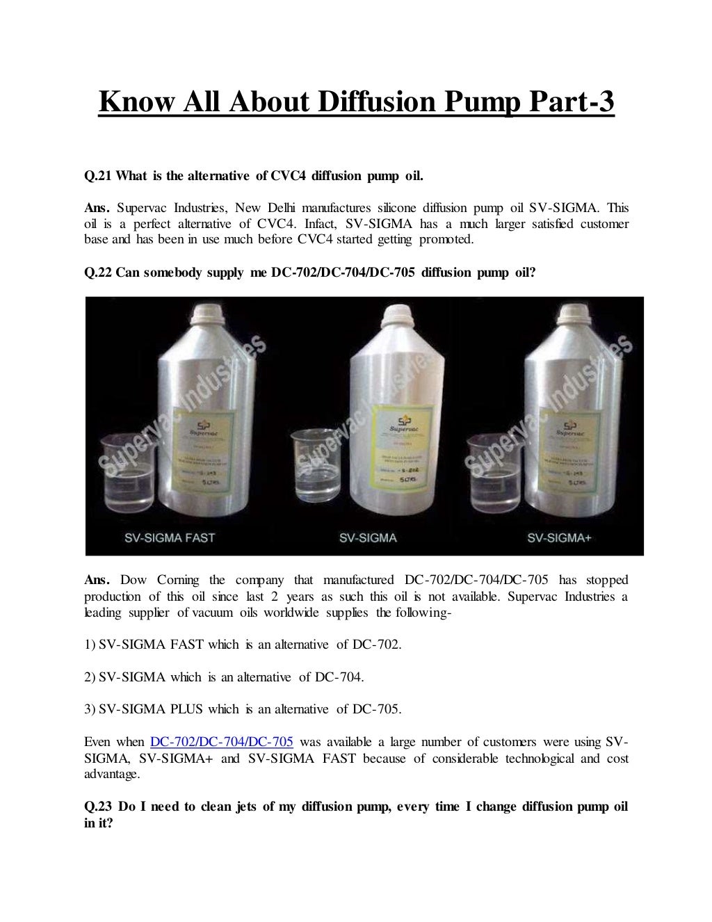 Know all about diffusion pump part 3