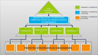 AGROINDUSTRIAGASTRONOMÍA
NANOTECNOLOG
ÍA
PLAN
ESTRATÉGICO
CIUDAD K
BIOTECNOLOGÍA
BIOTECNO
LOGÍA
BIOTECNO
LOGÍA
BIOTECNO
LOGÍA
BIOTECNO
LOGÍA
BIOTECNO
LOGÍA
BIOTECNO
LOGÍA
BIOTECNO
LOGÍA
BIOTECNO
LOGÍAPROYECTOS ESTRATÉGICOS DE CONOCIMIENTO
PROGRAMA 1: ELABORACIÓN
PROGRAMA 2: ELABORACIÓN
/ EJECUCIÓN
PROGRAMA 3: ELABORACIÓN
/ EJECUCIÓN
 