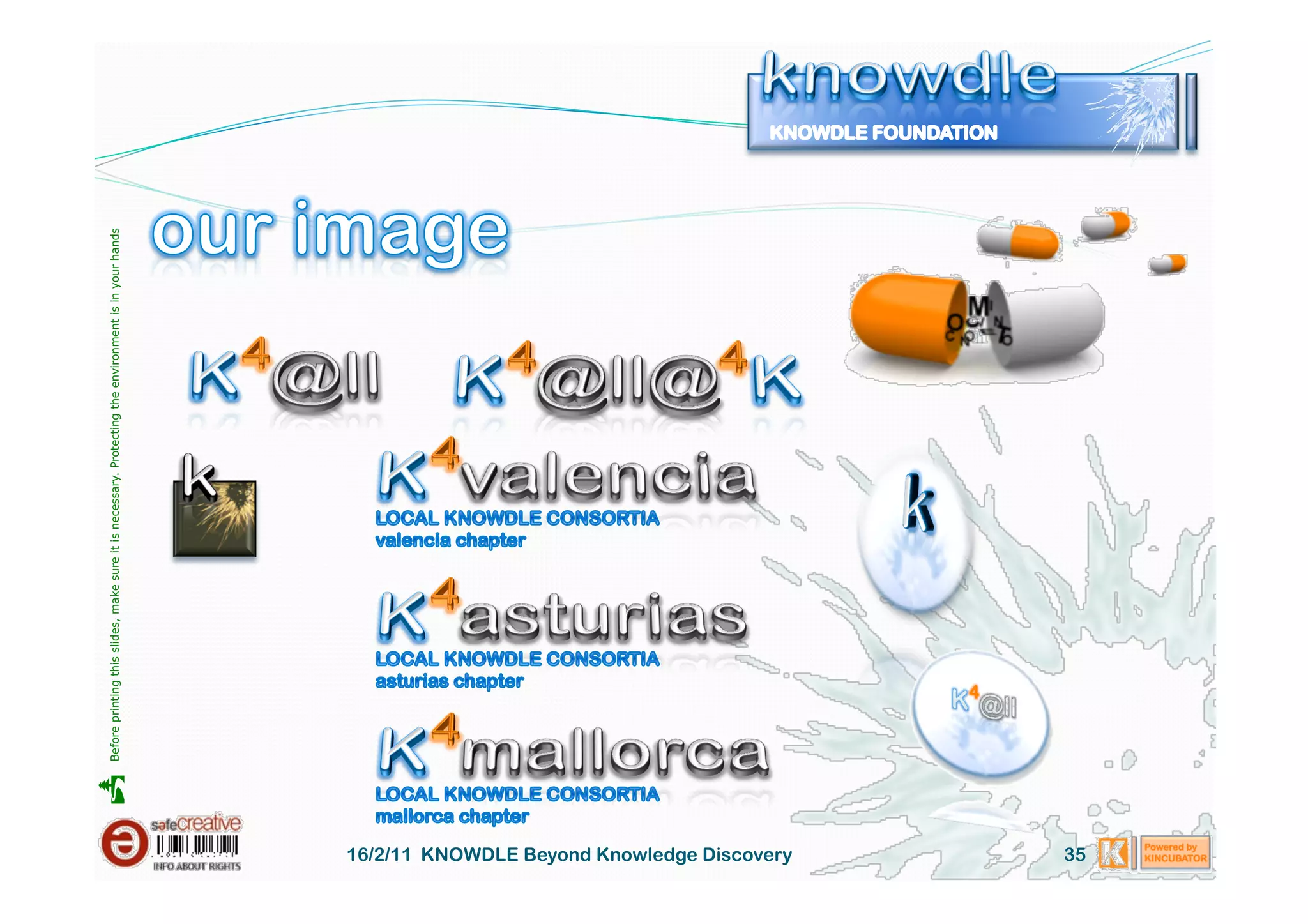    Before printing this slides, make sure it is necessary. Protecting the environment is in your hands 




16/2/11 KNOWDLE Beyond Knowledge Discovery
35
 