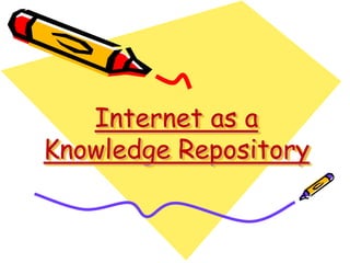 Internet as a
Knowledge Repository
 