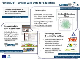 17/09/2013 2Stefan Dietze
Success models:
data & applications
 LinkedUp Challenge
to identify innovative
tools & applicat...