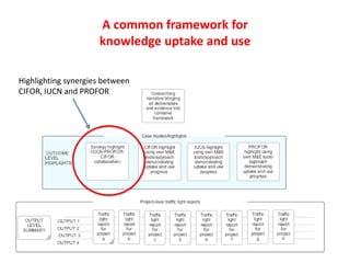 A common framework for
knowledge uptake and use
Highlighting synergies between
CIFOR, IUCN and PROFOR
 
