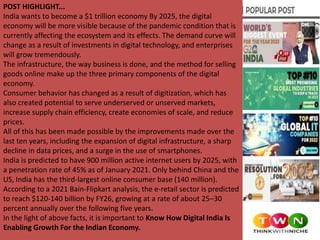 Know How Digital India Is Enabling Growth For Indian Economy | PPTX