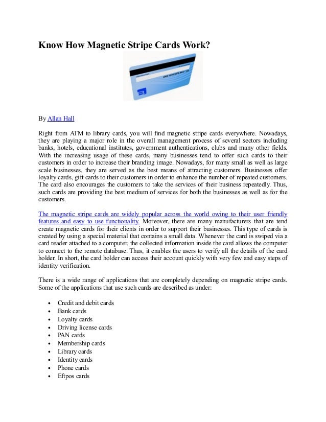 Know how stripe cards work