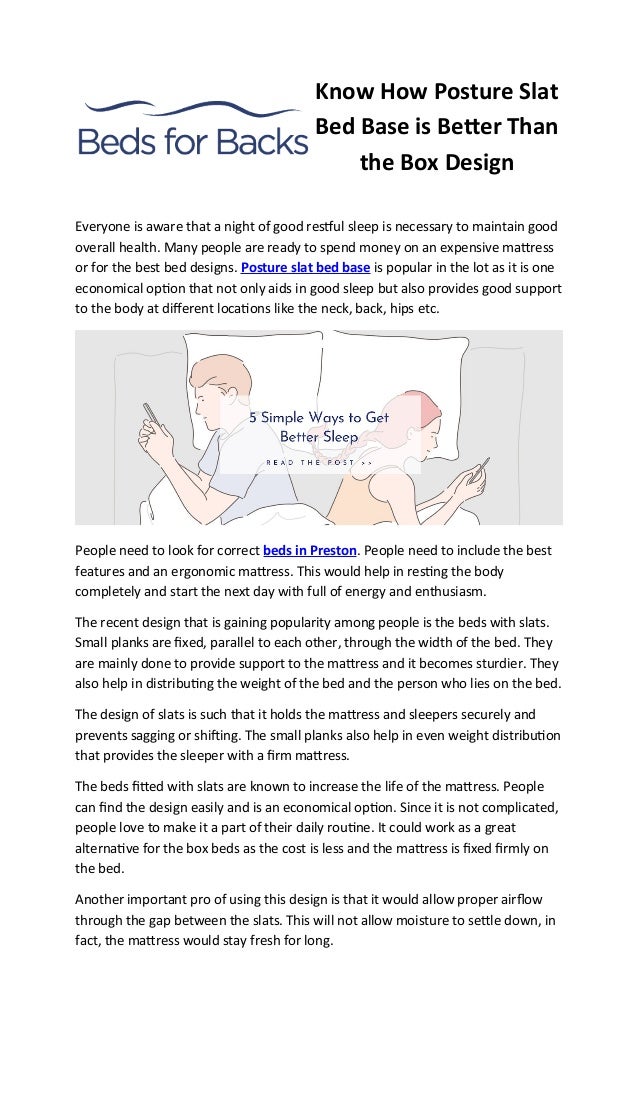 Know how posture slat bed base is better than the box design