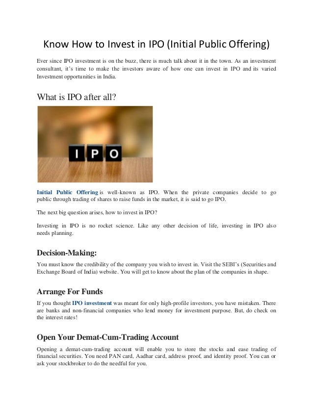 how can i invest in ipo