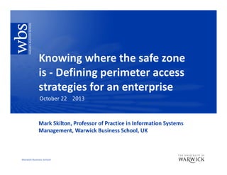 Mark Skilton, Professor of Practice in Information Systems
Management, Warwick Business School, UK

Warwick Business School

 