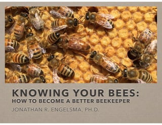 KNOWING YOUR BEES:
HOW TO BECOME A BETTER BEEKEEPER
JONATHAN R. ENGELSMA, PH.D.
 