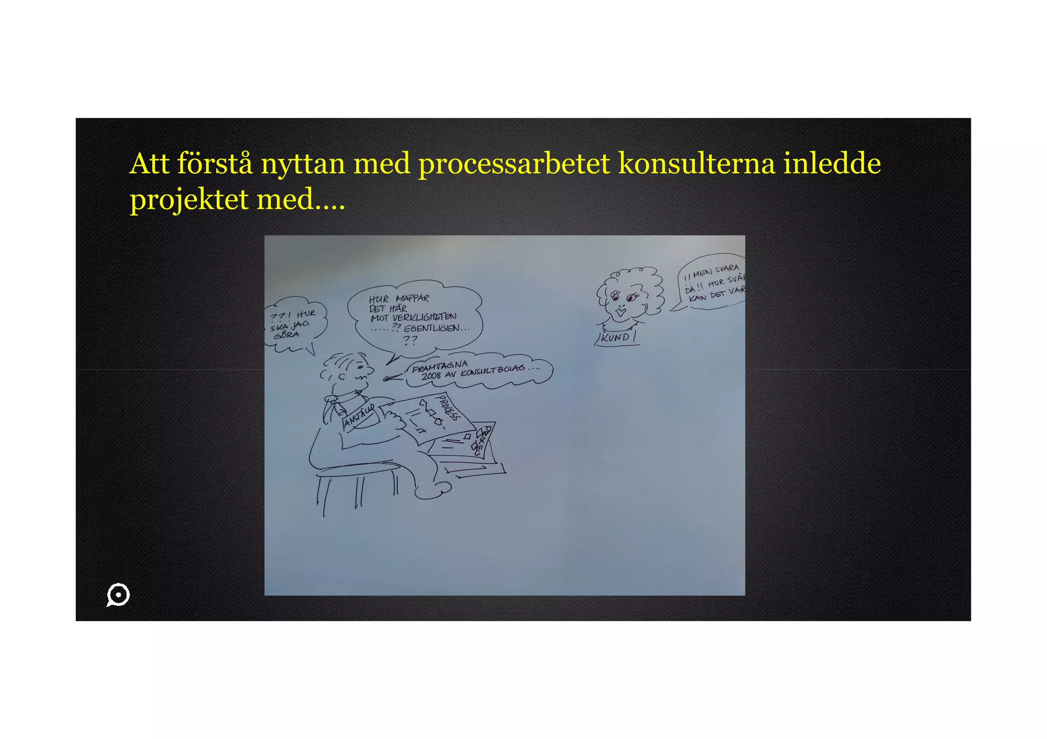Att förstå nyttan med processarbetet konsulterna inledde
projektet med….
 