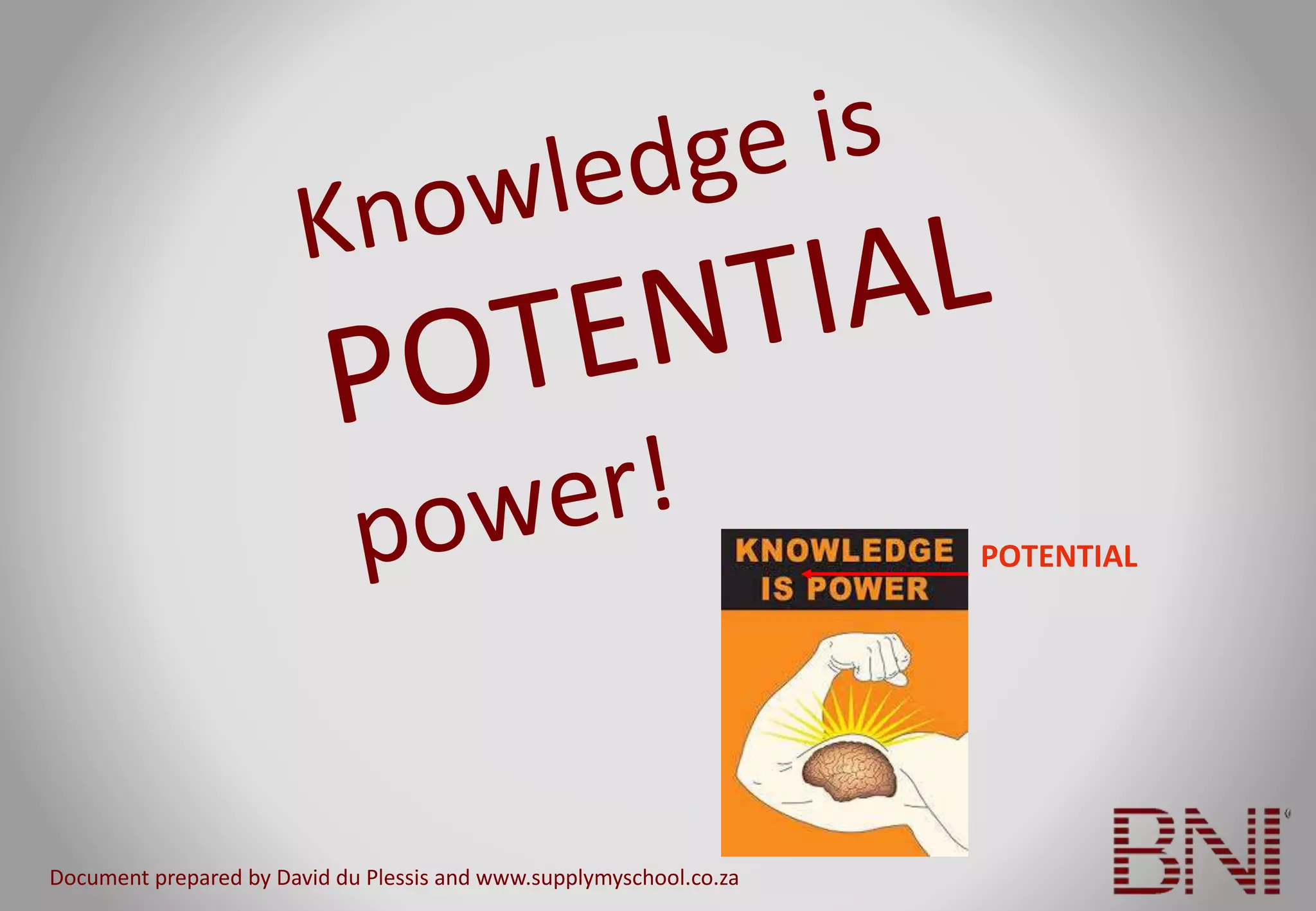 Knowledge is POTENTIAL Power | PPT