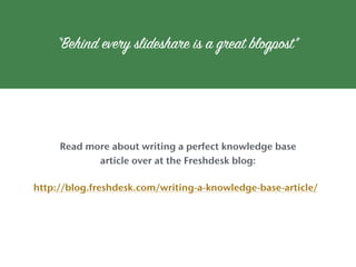 Guide to writing a perfect knowledge base article | PDF