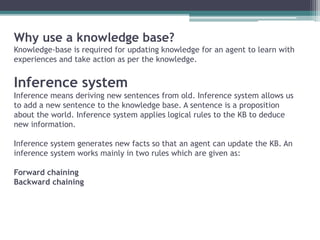 Knowledge based agent | PPTX