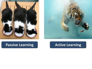 http://www.fabcats.org/owners/feeding/info.html   http://www.flickr.com/photos/manpsing/2618332693/




              Passive Learning                                                Active Learning
 