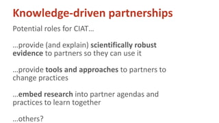 Knowledge driven PPPs at CIAT