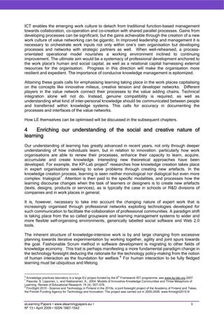 Knowledge economies and innovation society evolve around learning