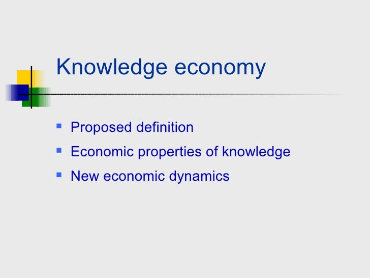 Knowledge economy and society