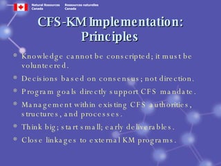 Knowledge Management Program in the Canadian Forest Service | PPT