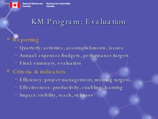 Knowledge Management Program in the Canadian Forest Service | PPT