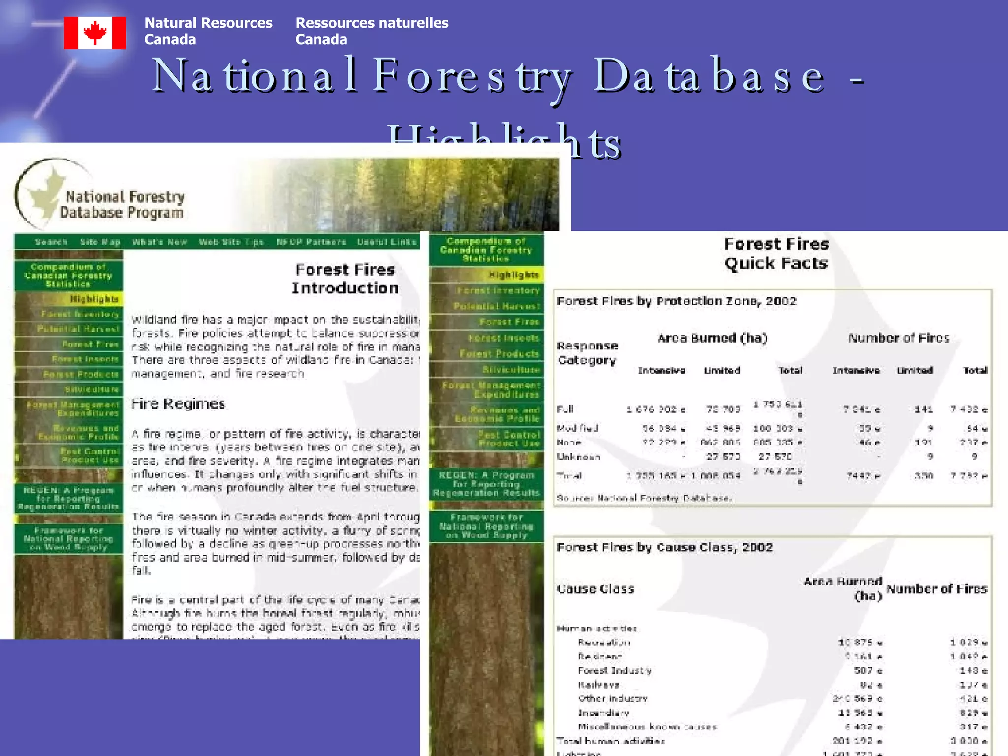 National Forestry Database - Highlights 