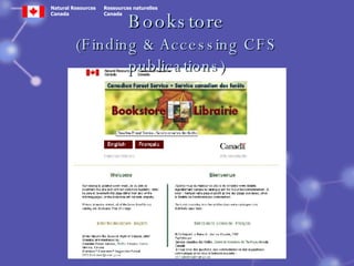 Bookstore (Finding & Accessing CFS publications) 