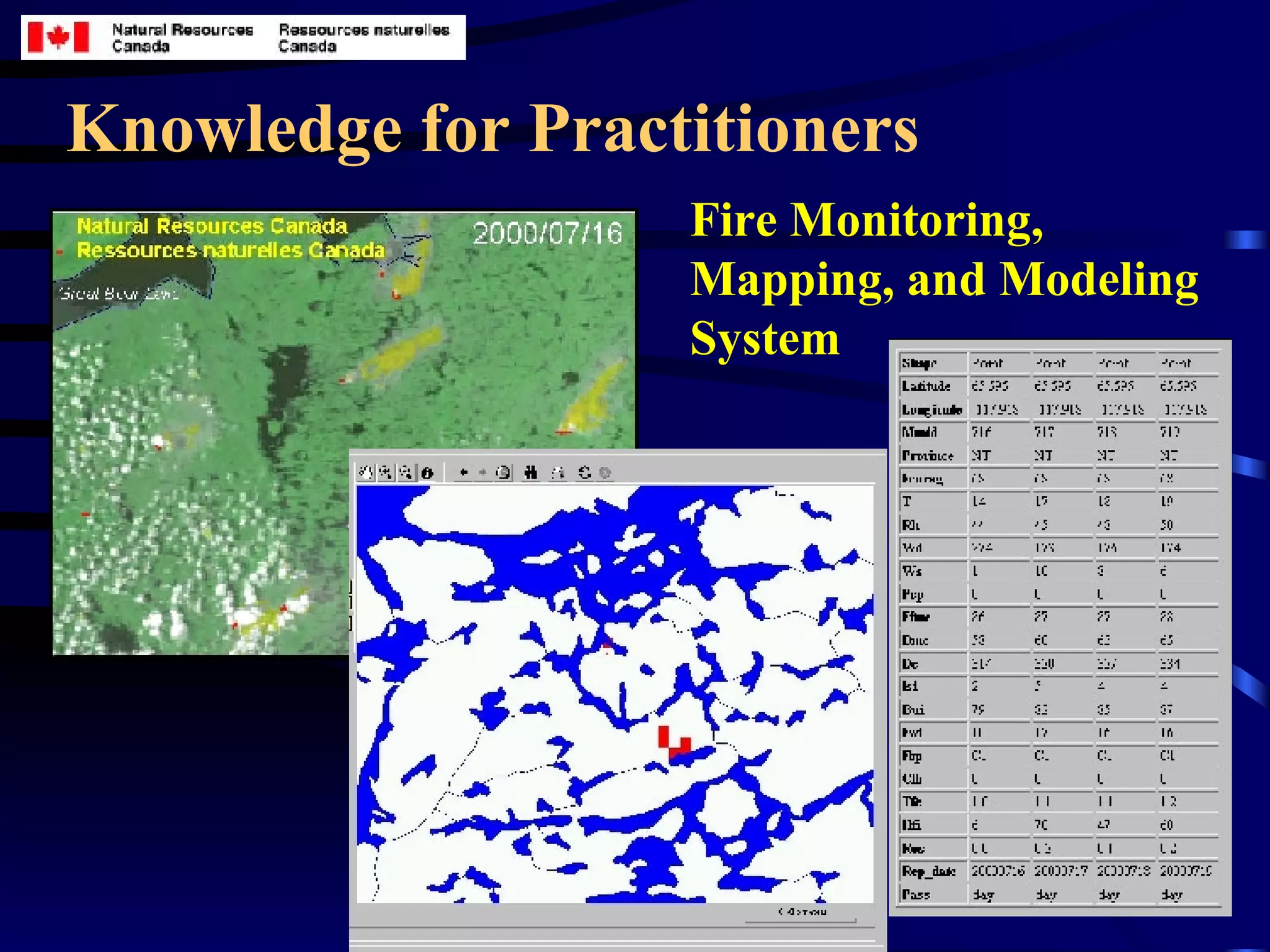 Knowledge for Practitioners Fire Monitoring, Mapping, and Modeling System 