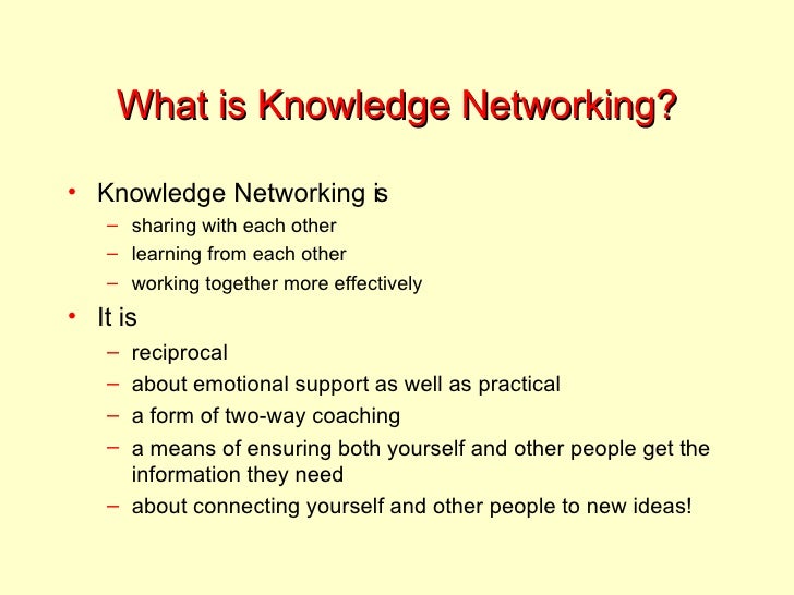 Knowledge Networking