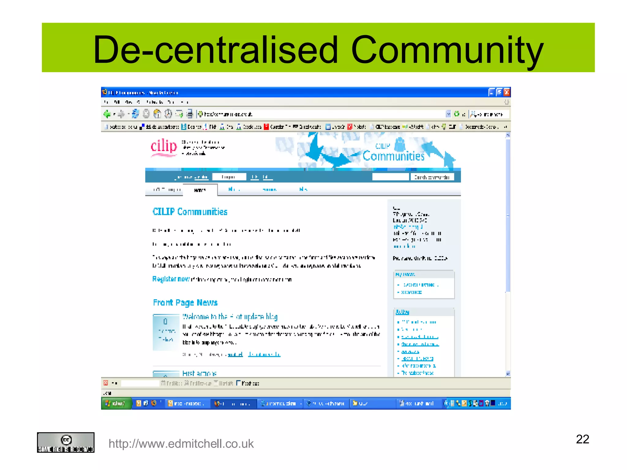 De-centralised Community 