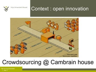 Context : open innovation Crowdsourcing @ Cambrain house 
