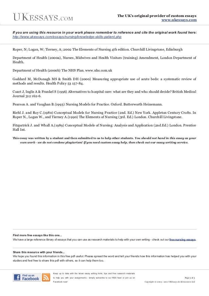 nursing essays knowledge and skills for nursing uk essays review
