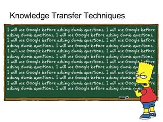 Knowledge Transfer With Scrum