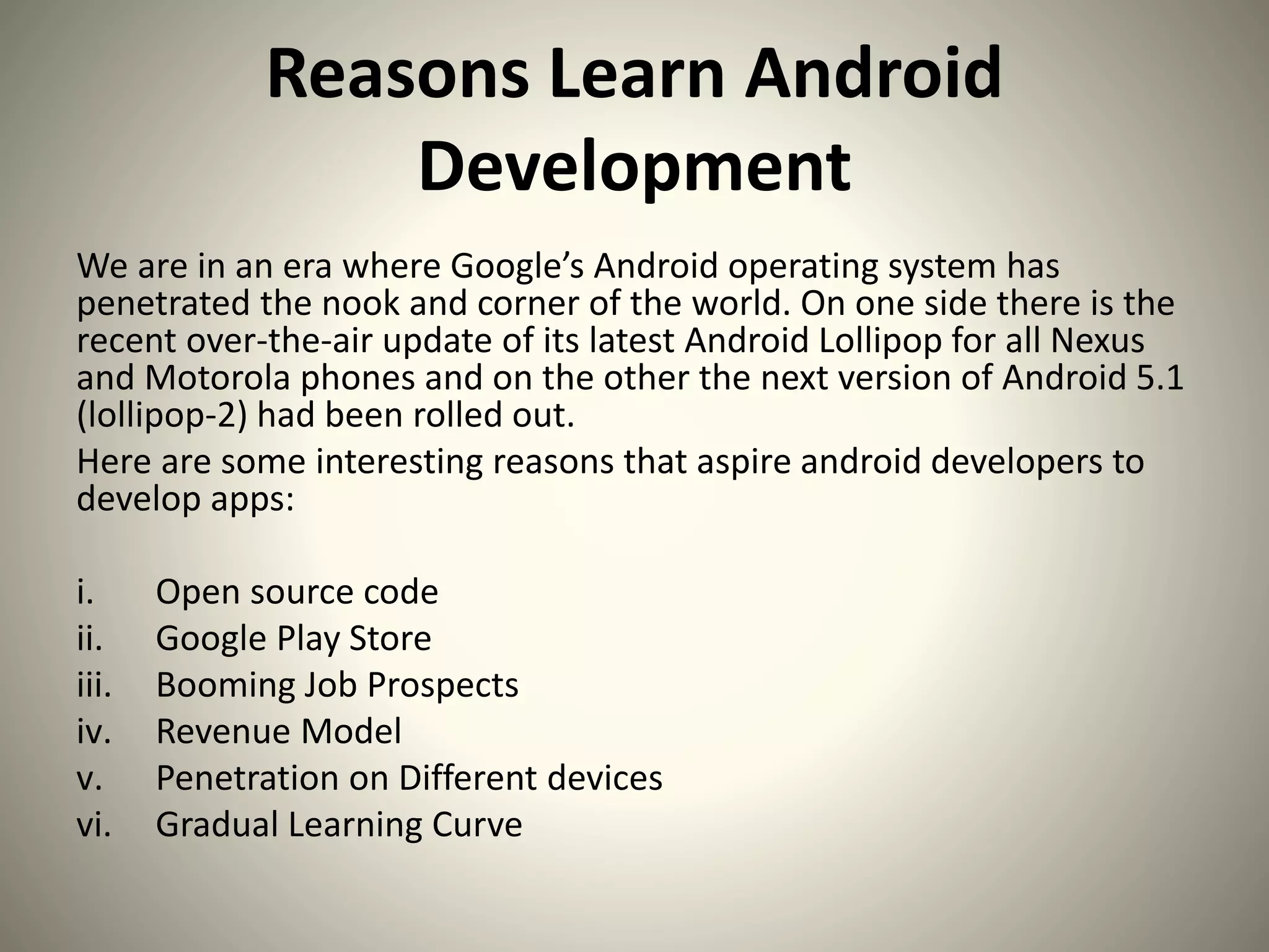 Knowledge about android operating system | PPT | Free Download