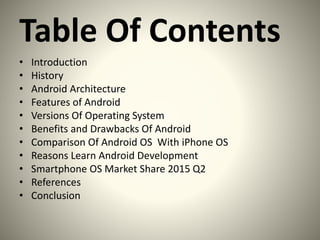 Knowledge about android operating system | PPTX