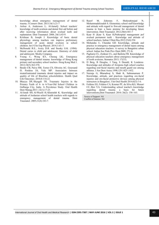 Knowledge and attitude of school teachers with regard to emergency ...