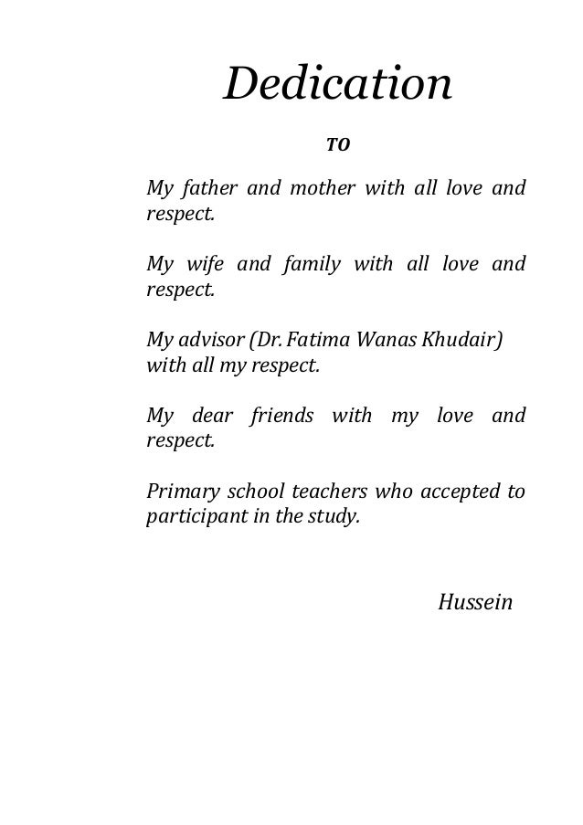 dedication sample for thesis to parents and teachers