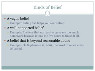 What is the difference between knowledge and belief? | PPTX