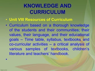 Knowledge and curriculum syllabus | PPTX