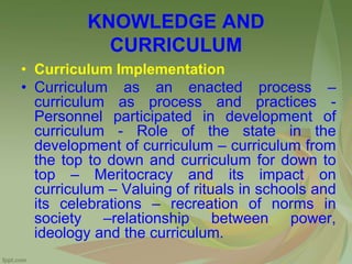 Knowledge and curriculum syllabus | PPTX