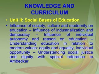 Knowledge and curriculum syllabus | PPTX