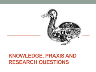 KNOWLEDGE, PRAXIS AND
RESEARCH QUESTIONS
 