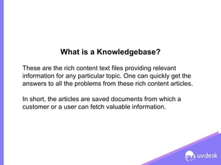 UVdesk- How to add an Article or Knowledgebase | PPTX