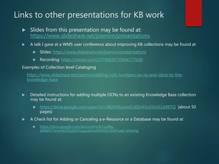 Tips for fixing OCLC Knowledge Base broken links | PPTX