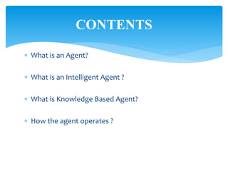 Knowledge Based Agent | PPTX