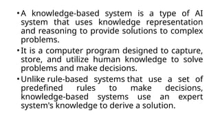 Knowledge Based System detailed types in AI | PPTX