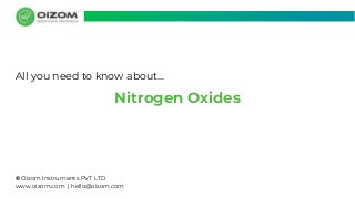 © Oizom Instruments PVT LTD
www.oizom.com | hello@oizom.com
Nitrogen Oxides
All you need to know about...
 