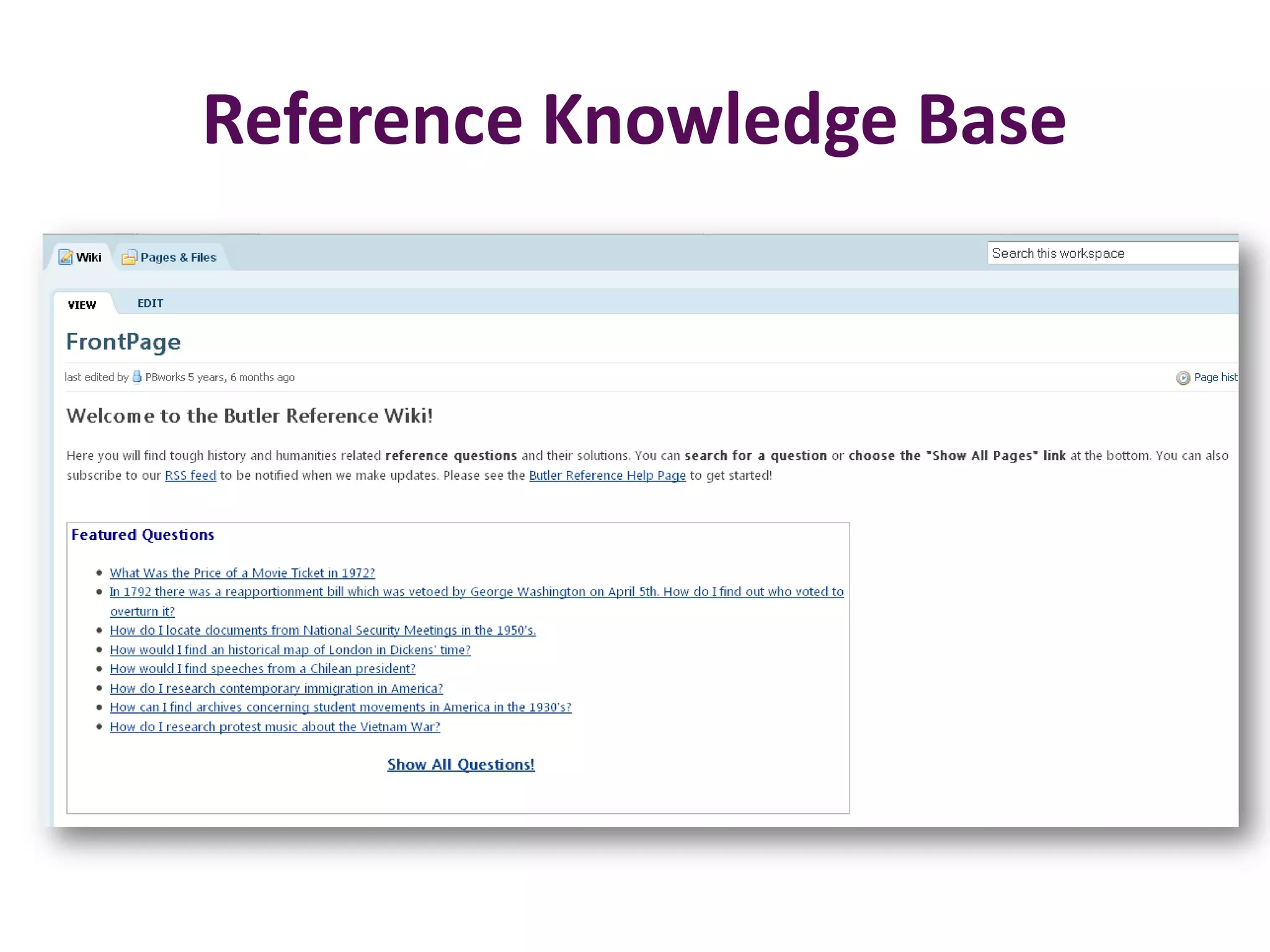 Reference Knowledge Base
 