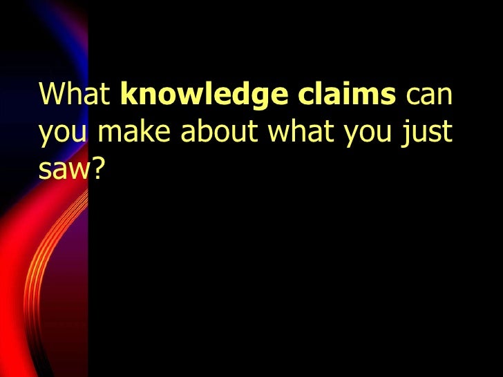 Knowledge Claims And Jtb